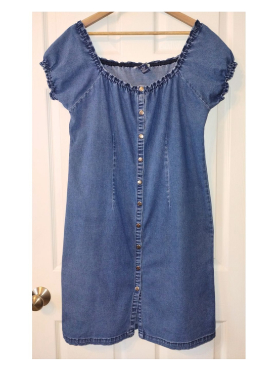 Adriana Sport Dresses & Skirts - Women's Adriana Sport Blue Denim Milkmaid Mini Dress (Size XL)